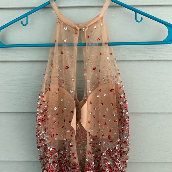 prom dress - red beaded - Picture 3 of 5